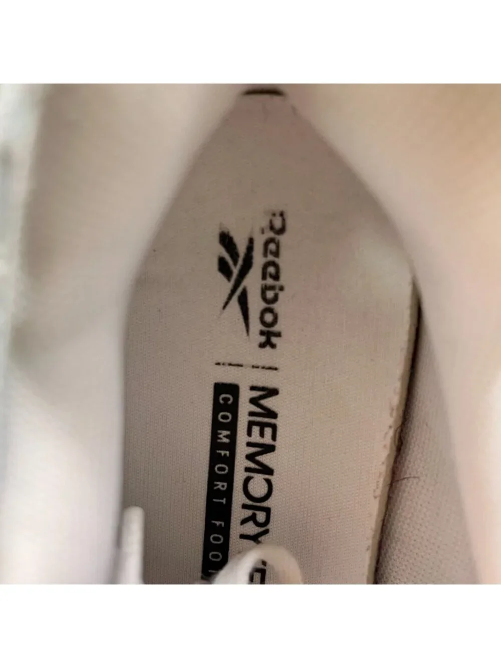 Reebok Glide Womens Size 9 White Blue Athletic Walking Leather Shoes Sneakers